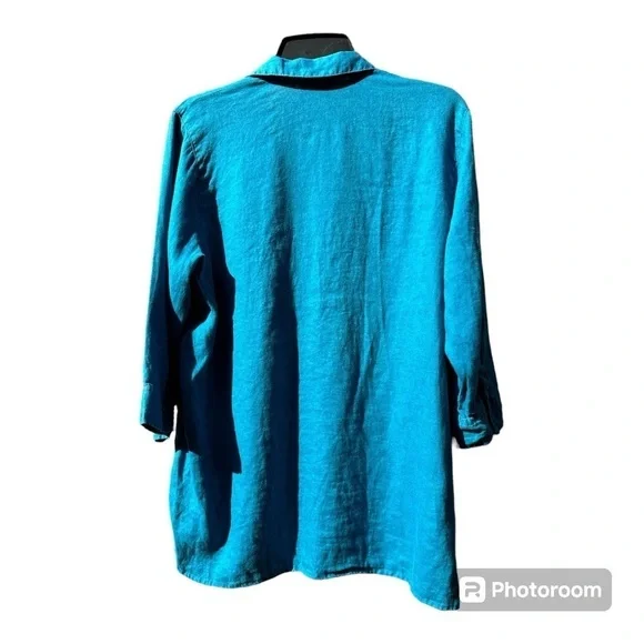 J. JILL Love Linen 100% Linen Minimalist Long Sleeve Button Down Tunic B… - Picture 4 of 8